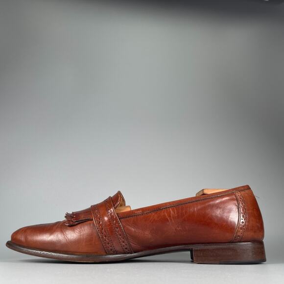 Johnston & Murphy Men\'s Size 11 M Brown Leather Slip On Kilt Loafers Casual USA main image 9
